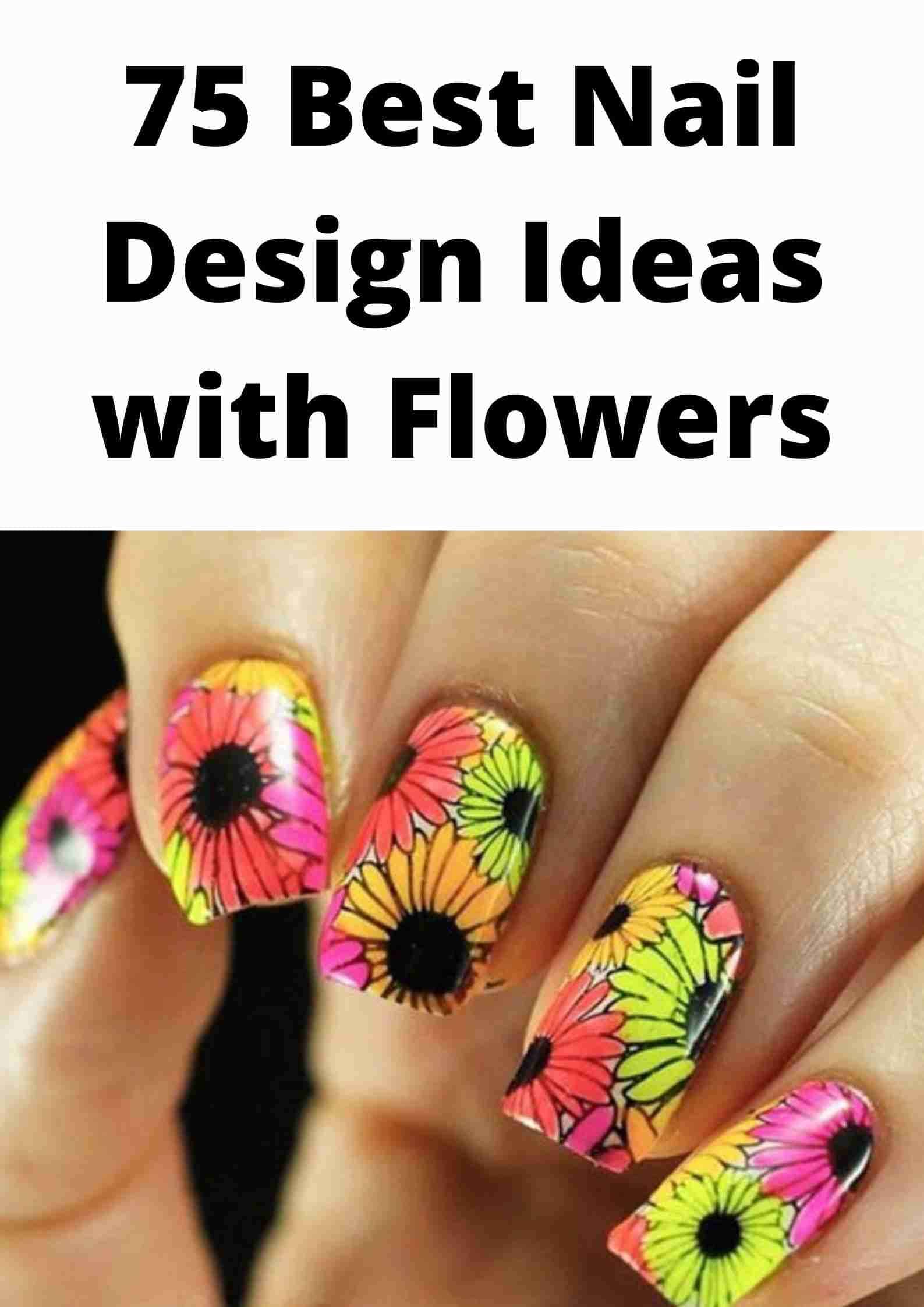 Nail Design with flower
